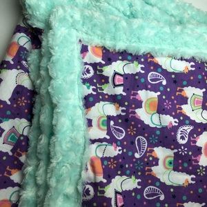 Adult size Llama Minky Blanket